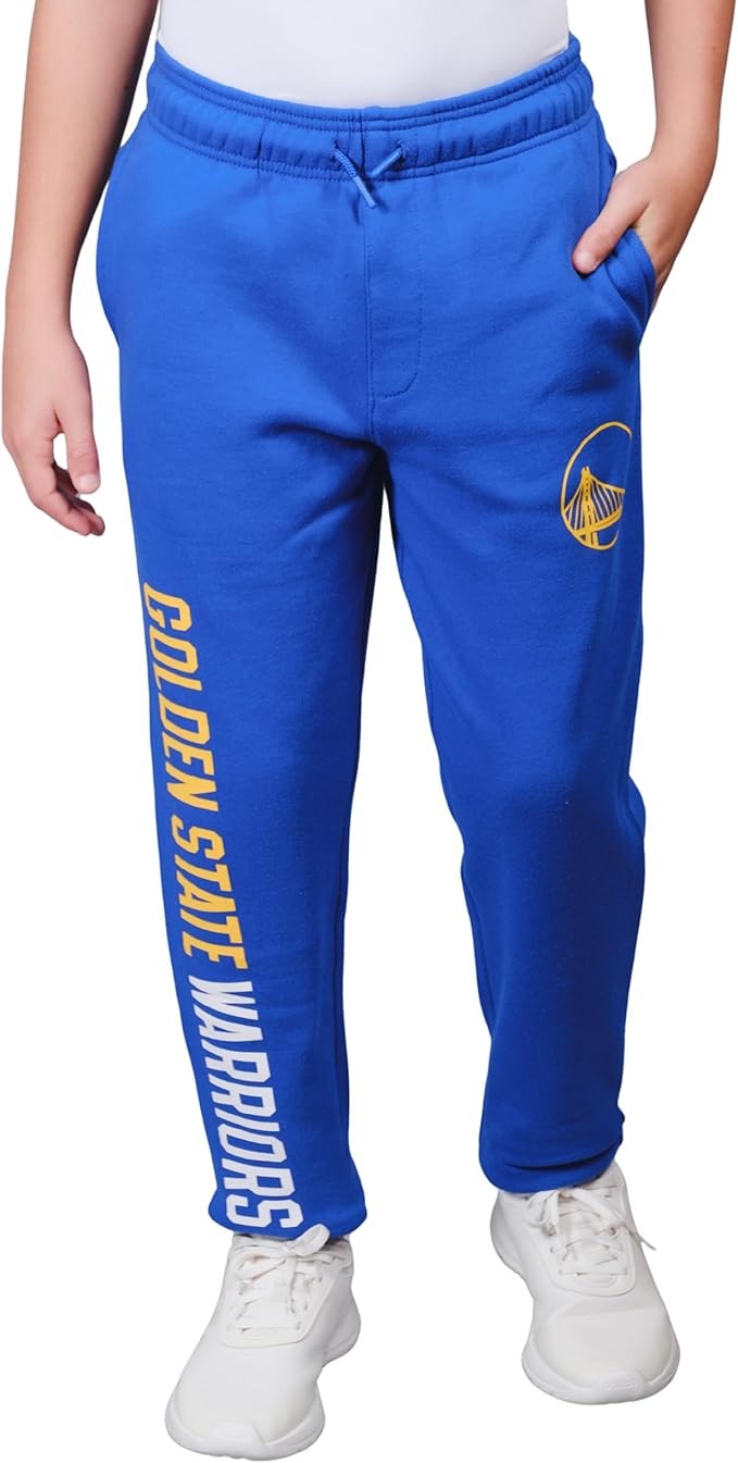 Ultra Game Youth's NBA Official Super Soft Game Day Jogger Sweatpants, Golden State Warriors, Team Color|Golden State Warriors