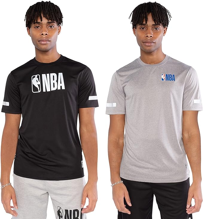 Ultra Game NBA Official Men’s Super-Soft 2 Pack Active Tee Shirt, NBA|NBA