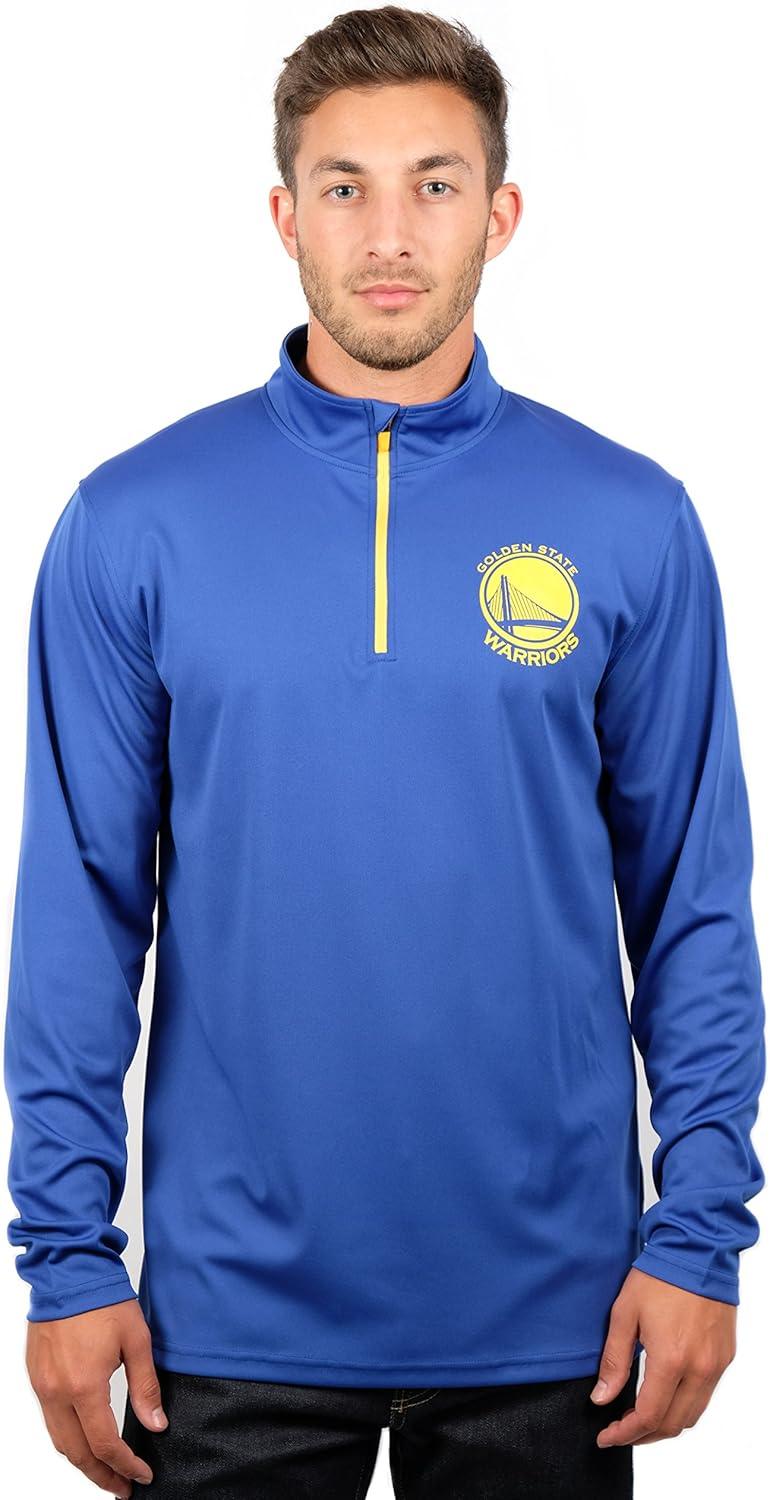 Ultra Game NBA Official Men’s Quarter Zip Long Sleeve Pullover T-Shirt - Unisex Golden State Warriors|Golden State Warriors