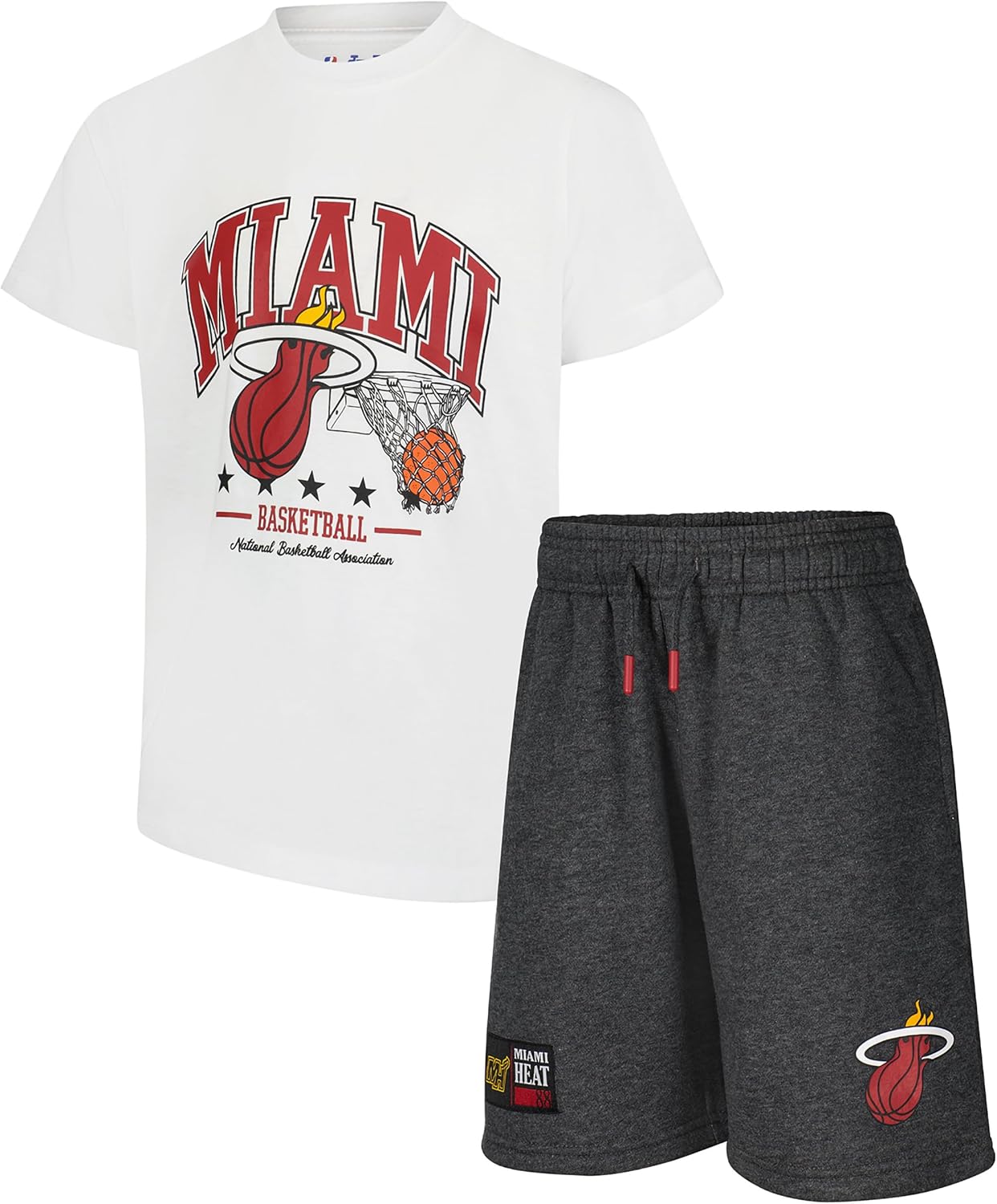 Ultra Game Youth's NBA Official Mad Buckets + Short Set, Miami Heat, Team Color|Miami Heat