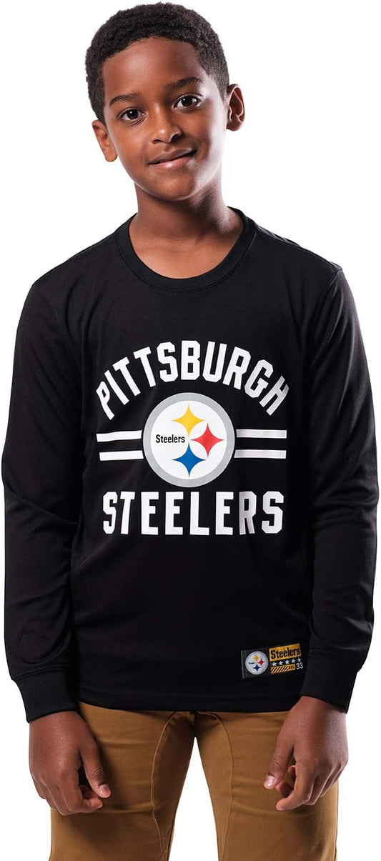 NFL Official Youth Super Soft Supreme Long Sleeve T-Shirt|Pittsburgh Steelers