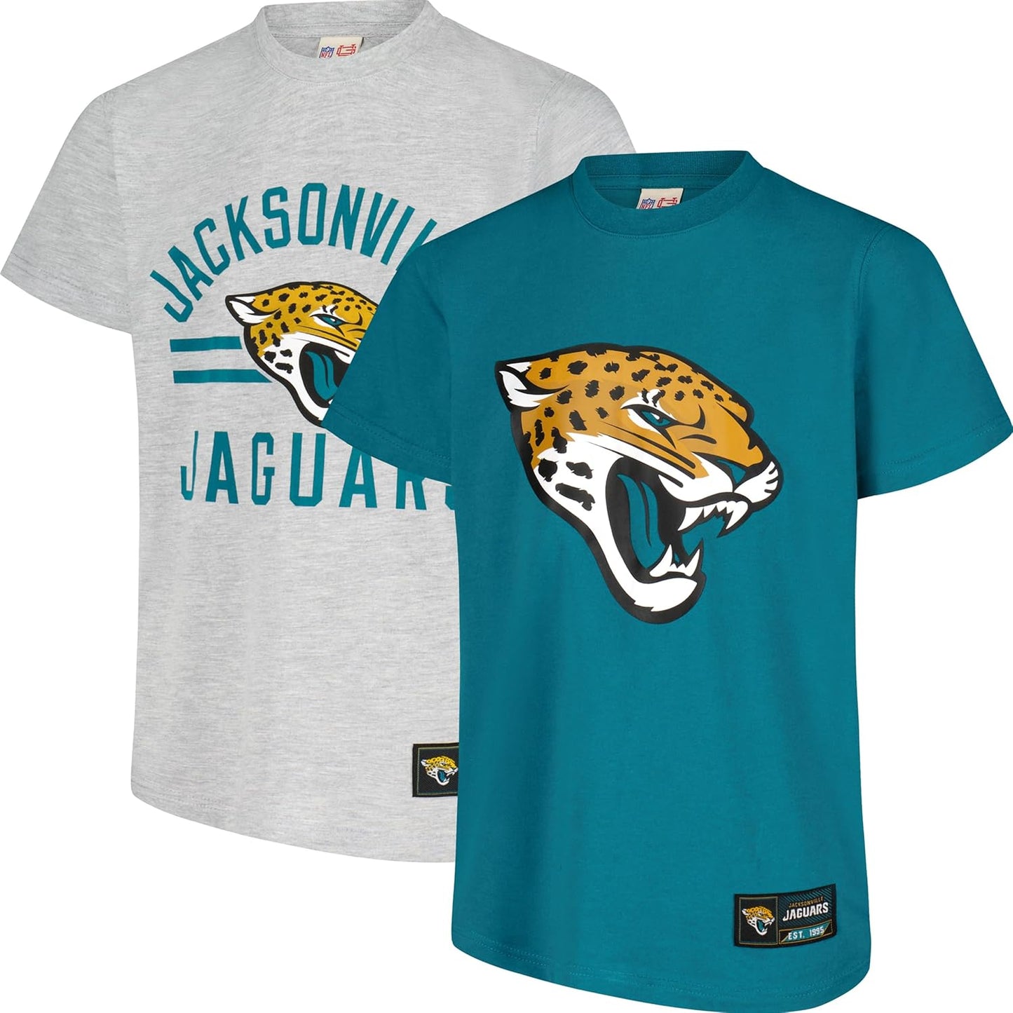 Ultra Game NFL Official Youth Super Soft 2 Pack T-Shirt Set, Jacksonville Jaguars|Jacksonville Jaguars