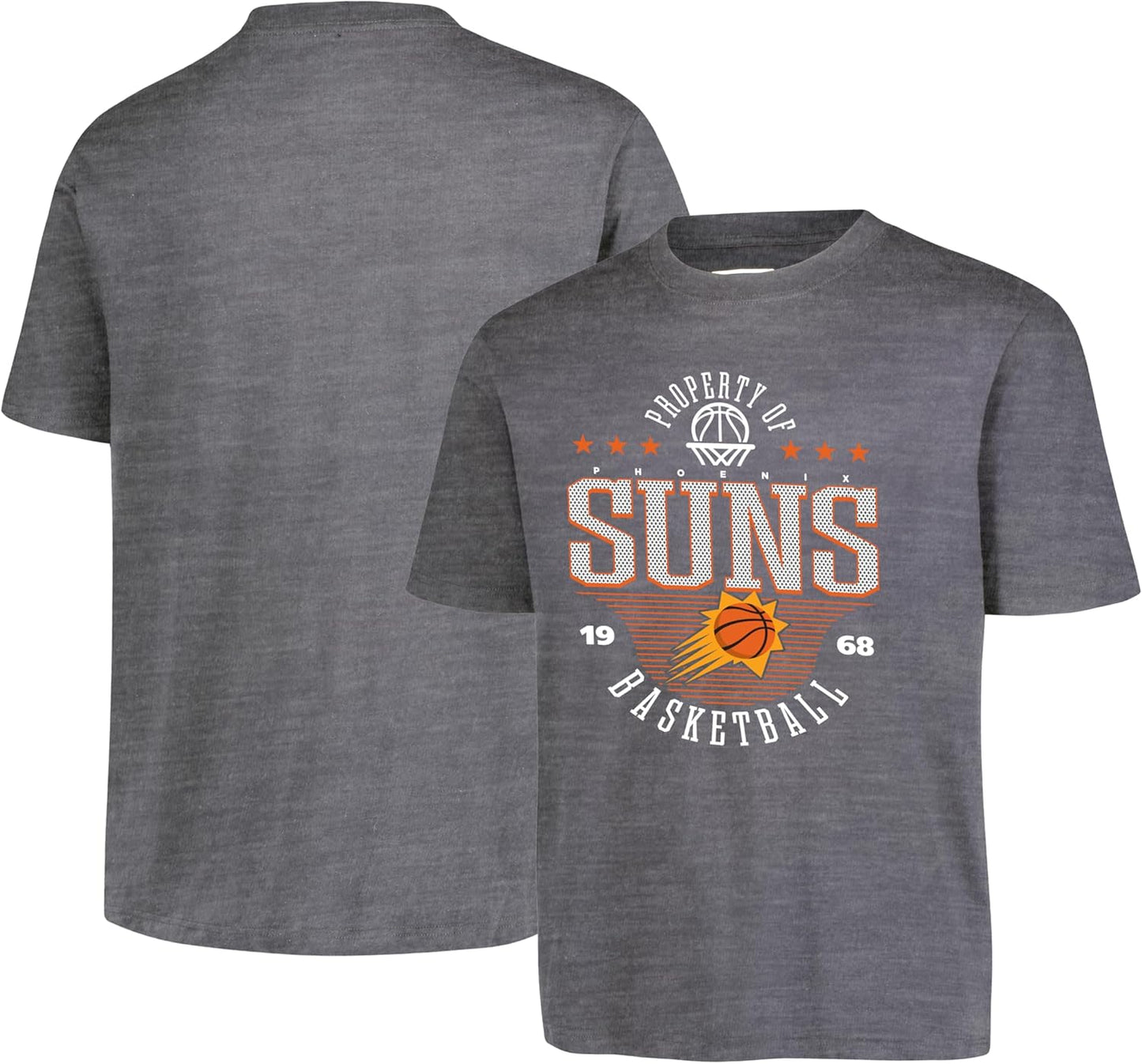 Ultra Game NBA Official Youth Super Soft Mad Props T-Shirt, Phoenix Suns, Heather Charcoal|Phoenix Suns