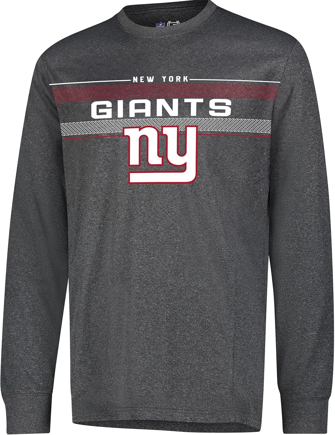 Ultra Game NFL Official Adults Super Soft Game Day Long Sleeve T-Shirt - Unisex, New York Giants, Heather Charcoal 24|New York Giants