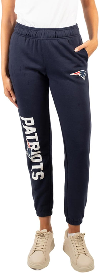 Ultra Game NFL Official Women's Super Soft Fleece Jogger Sweatpants, New England Patriots|New England Patriots