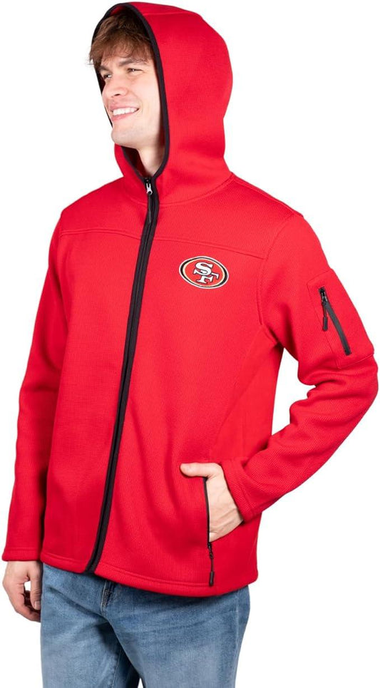 Ultra Game NFL Official Adults Supreme Quality Full Zip Hoodie Sweatshirt - Unisex, San Francisco 49ers, Team Color|San Francisco 49ers