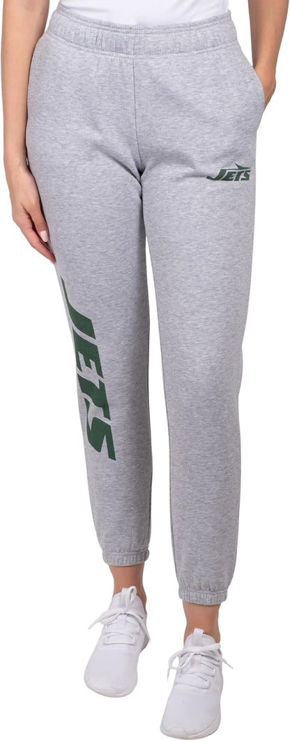 Ultra Game NFL Official Women's Super Soft Fleece Jogger Sweatpants, New York Jets|New York Jets