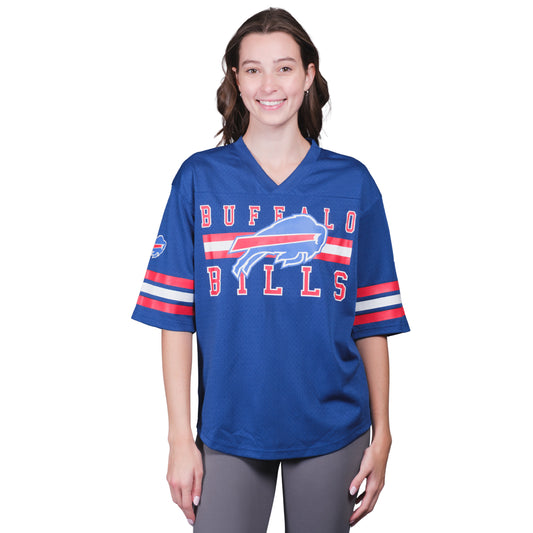 Ultra Game NFL Official Women's Soft Mesh Vintage Gameday Shirt, Buffalo Bills, Team Color|Buffalo Bills