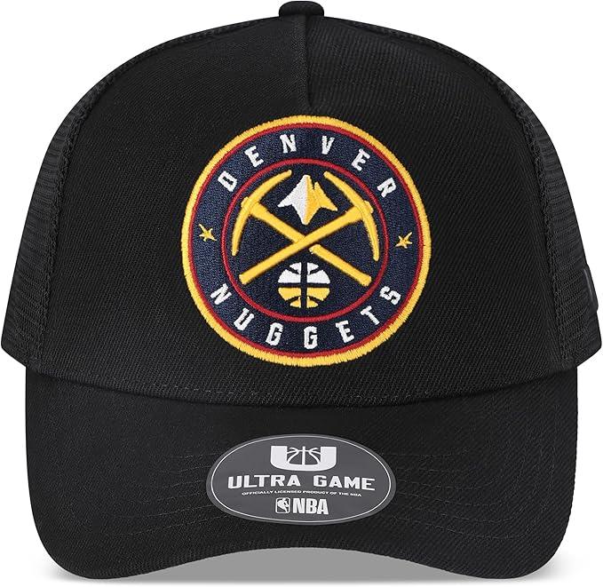 Ultra Game NBA Official Men’s Snap Back All Around The World Trucker Baseball Cap Hat - Unisex, Denver Nuggets, Black Marl, 1SIZE|Denver Nuggets