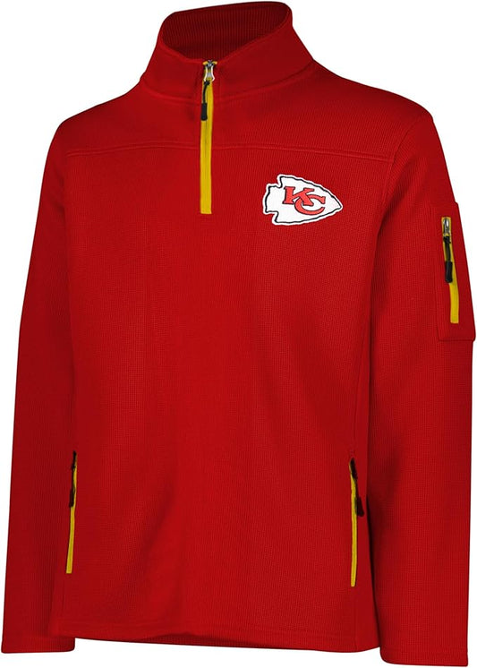 NFL Official Adults Quarter-Zip Super Soft Pullover Sweatshirt with Zipper Pockets|Kansas City Chiefs