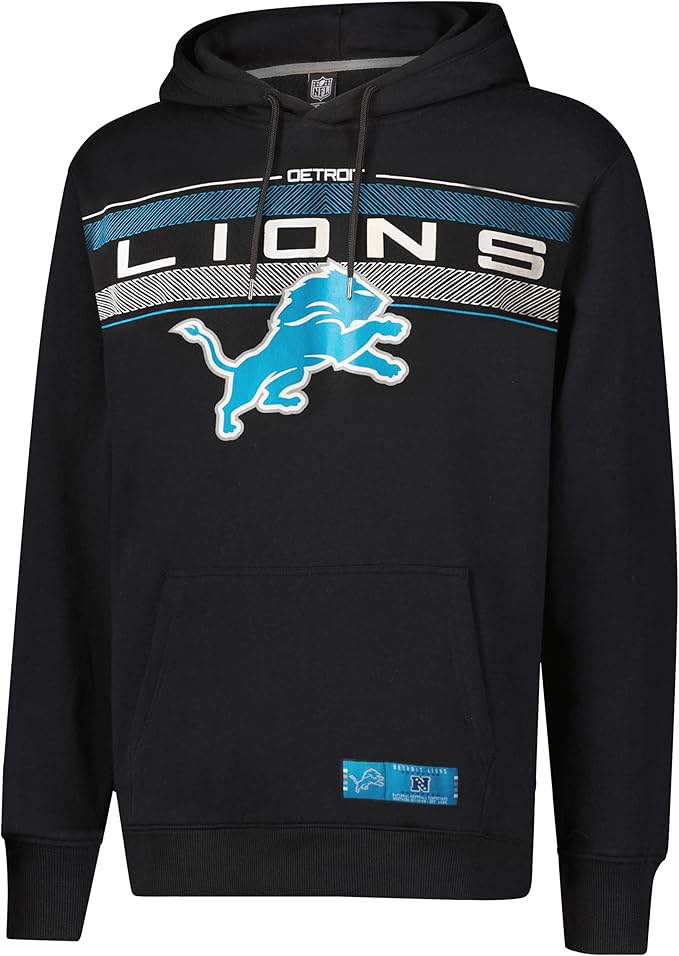 NFL Official Adults Super Soft Pullover Hoodie Sweatshirt - Warm Polyester Blend - Unisex|Detroit Lions