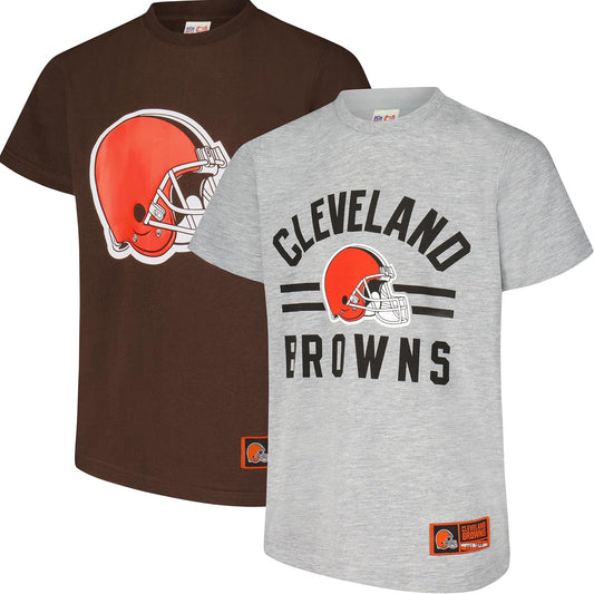 Ultra Game NFL Official Youth Super Soft 2 Pack T-Shirt Set, Cleveland Browns|Cleveland Browns