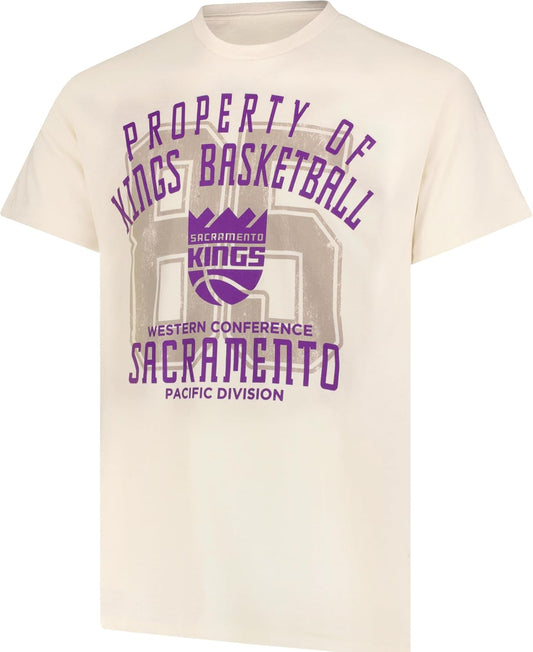 Ultra Game NBA Official Men's Standard Super Soft Nostalgic T-Shirt, Sacramento Kings,Cream|Sacramento Kings