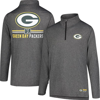 NFL Official Adults Super Soft Quarter Zip Long Sleeve T-Shirt - Unisex |Green Bay Packers