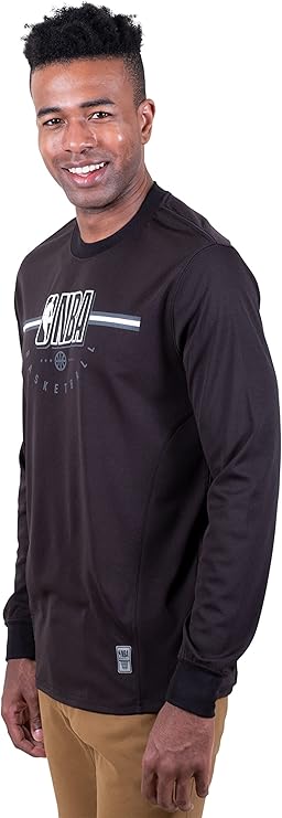 Ultra Game Men's NBA Official Super-Soft Active Long Sleeve T-Shirt, NBA, Black|NBA