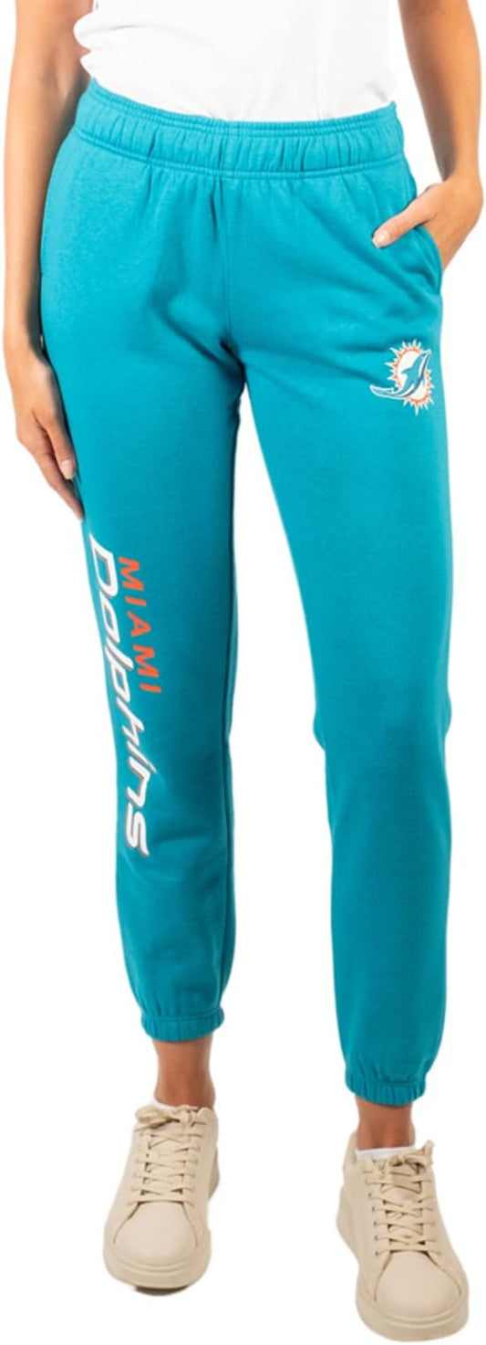 NFL Official Women's Super Soft Fleece Jogger Sweatpants|Miami Dolphins