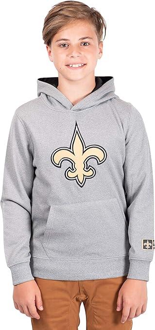 Ultra Game NFL Official Youth Super Soft Hoodie Sweatshirt Pullover - Warm Polyester Blend New Orleans Saints|New Orleans Saints