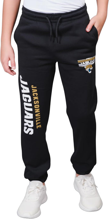 Ultra Game NFL Official Youth Super Soft Game Day Jogger Sweatpants, Jacksonville Jaguars, Black|Jacksonville Jaguars