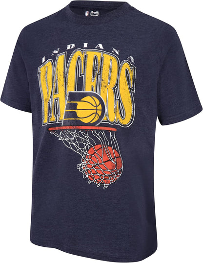 Ultra Game NBA Mens Official Hoops Short Sleeve T-Shirt, Indiana Pacers, Team Color|Indiana Pacers