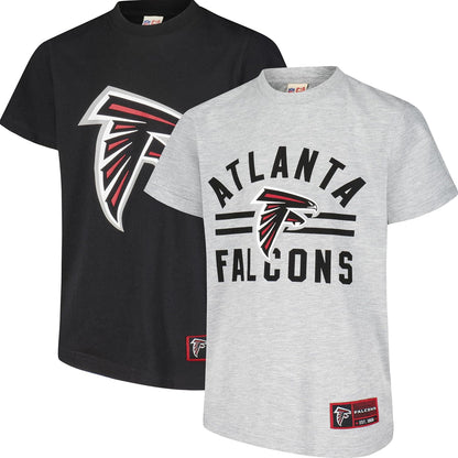 Ultra Game NFL Official Youth Super Soft 2 Pack T-Shirt Set, Atlanta Falcons|Atlanta Falcons