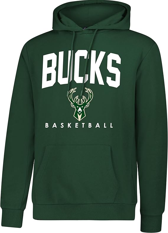 Ultra Game NBA Official Men's Super Soft Teamster Hoodie Sweatshirt, Milwaukee Bucks, Team Color|Milwaukee Bucks