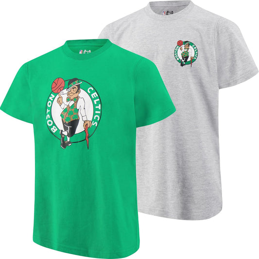 Ultra Game Youth's NBA Official Super Soft 2 Pack T-Shirt Set, Boston Celtics, Team Color|Boston Celtics