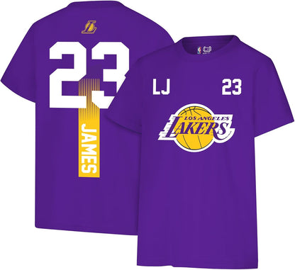 Ultra Game NBA Official Youth Super Soft Fly High Players T-Shirt, Los Angeles Lakers - Lebron James, Team Color|Los Angeles Lakers - Lebron James