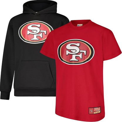 NFL Official Youth Super Soft T-Shirt & Hoodie Sweatshirt Set|San Francisco 49ers