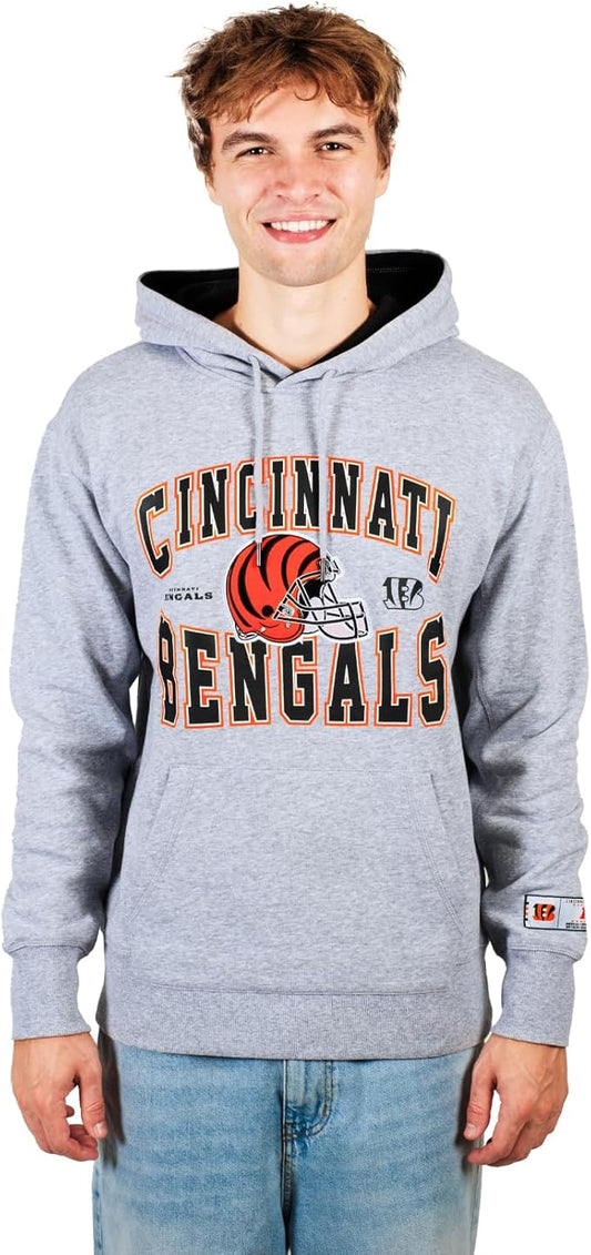 Ultra Game NFL Official Adults Ultimate Quality Super Soft Hoodie Sweatshirt - Unisex, Cincinnati Bengals, Heather Gray|Cincinnati Bengals