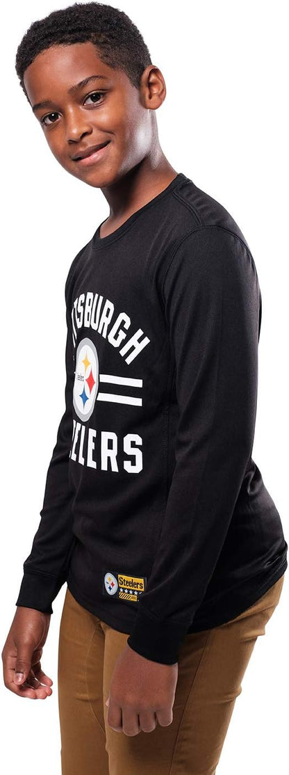 NFL Official Youth Super Soft Supreme Long Sleeve T-Shirt|Pittsburgh Steelers