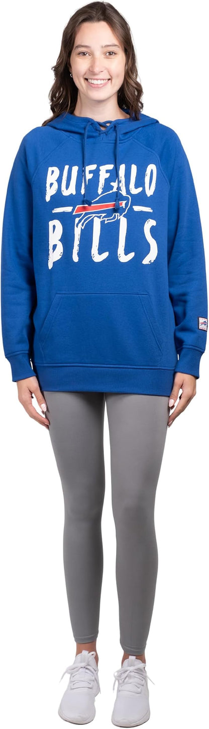 NFL Women's Official Super Soft Tie Neck Pullover Hoodie Sweatshirt|Buffalo Bills