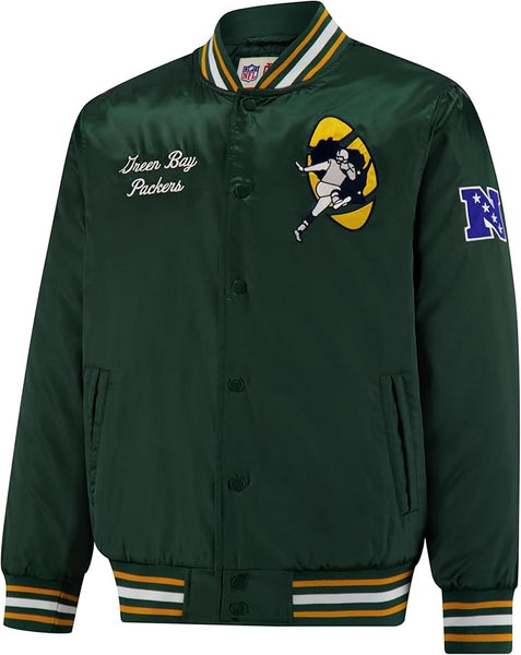 NFL Official Adults Supreme Satin Heritage Jacket|Green Bay