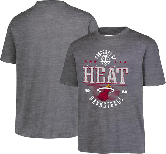 Ultra Game NBA Official Youth Super Soft Mad Props T-Shirt, Miami Heat, Heather Charcoal|Miami Heat