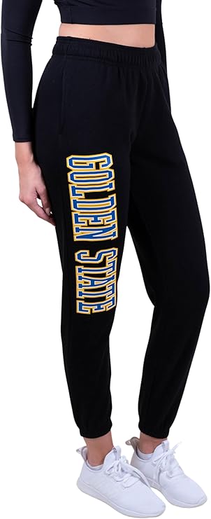 Ultra Game NBA Official Women's Super Soft Active Fleece Sweatpants Joggers, Golden State Warriors|Golden State Warriors