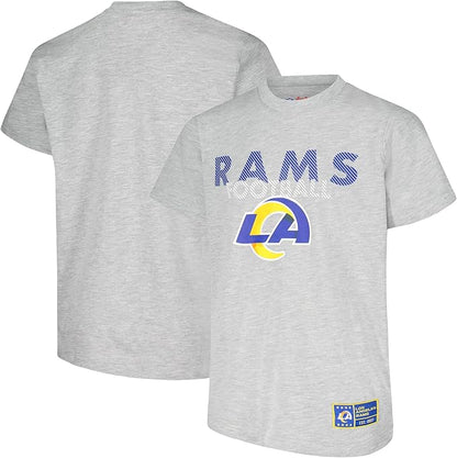 Ultra Game NFL Official Youth Super Soft Game Day T-Shirt, Los Angeles Rams, Heather Gray|Los Angeles Rams