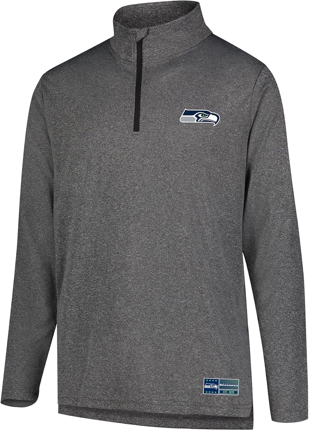 Ultra Game NFL Official Adults Super Soft Quarter Zip Long Sleeve T-Shirt - Unisex Seattle Seahawks|Seattle Seahawks