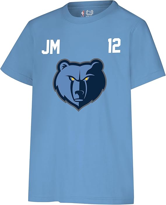 Ultra Game NBA Official Youth Super Soft Fly High Players T-Shirt, Memphis Grizzlies - Ja Morant, Team Color|Memphis Grizzlies - Ja Morant