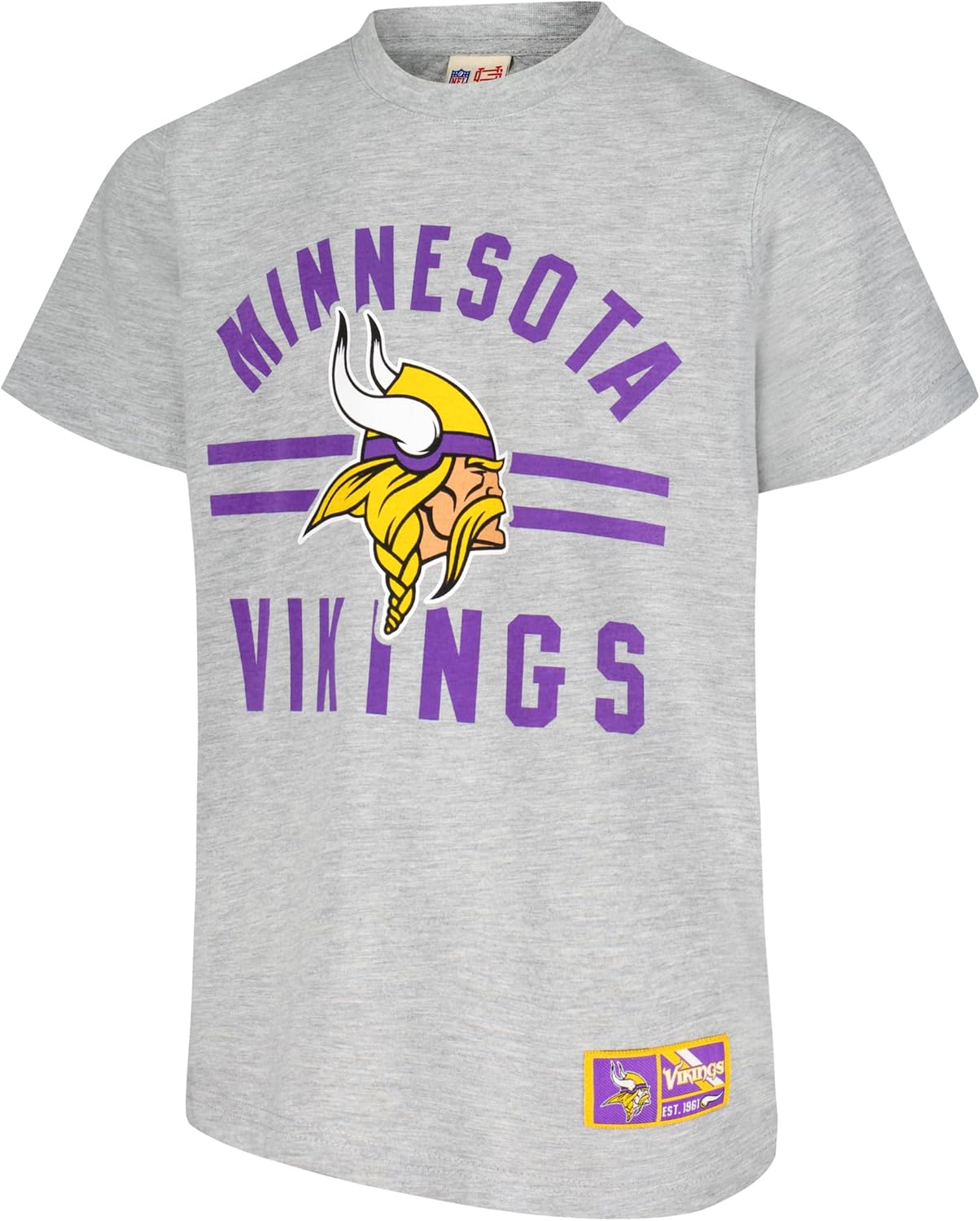 Ultra Game NFL Official Youth Super Soft 2 Pack T-Shirt Set, Minnesota Vikings|Minnesota Vikings