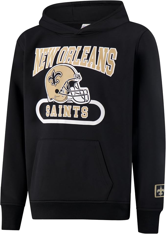 Ultra Game NFL Official Youth Super Soft Jogger & Hoodie Sweatshirt Set, New Orleans Saints, Team Color|New Orleans Saints