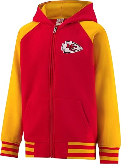 Ultra Game NFL Official Boy's Super Soft Full Zip Varsity Hoodie Sweatshirt, Kansas City Chiefs, Team Color 2024|Kansas City Chiefs