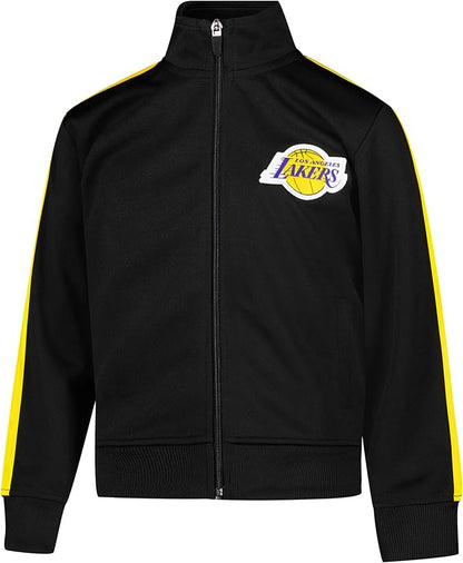 Ultra Game Youth NBA Official Super Soft Full Zip Active Track Jacket and Pants Set, Los Angeles Lakers, Black|Los Angeles Lakers