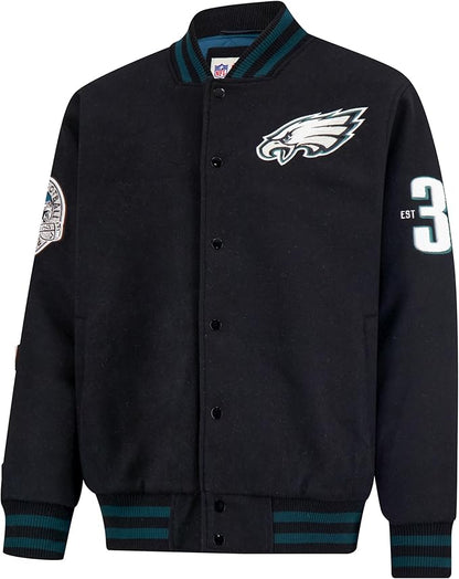 NFL Official Adults Classic Varsity Coaches Jacket Coat - Unisex|Philadelphia Eagles