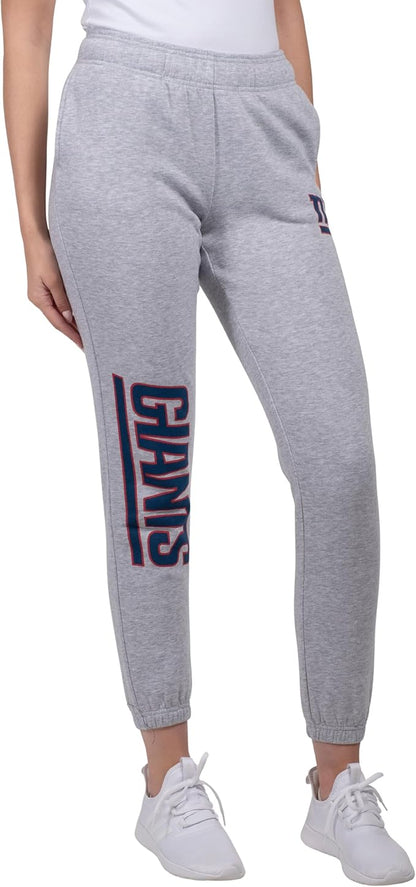 Ultra Game NFL Official Women's Super Soft Fleece Jogger Sweatpants, New York Giants|New York Giants