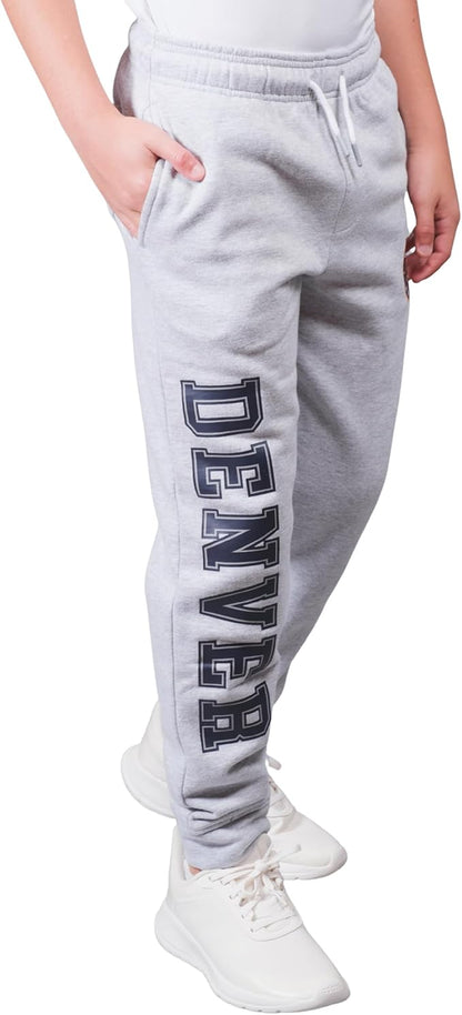 Ultra Game Youth's NBA Official Super Soft Game Day Jogger Sweatpants, Denver Nuggets, Heather Gray|Denver Nuggets