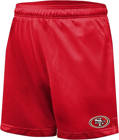 Ultra Game NFL Official Adults Super Soft Mesh Active Training Shorts, San Francisco 49ers, Team Color|San Francisco 49ers