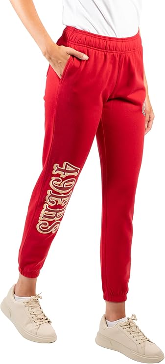 NFL Official Women's Super Soft Fleece Jogger Sweatpants|San Francisco 49ers