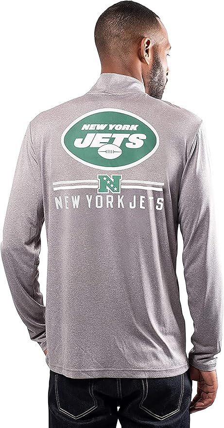 NFL Official Adults Super Soft Quarter Zip Long Sleeve T-Shirt - Unisex|New York Jets