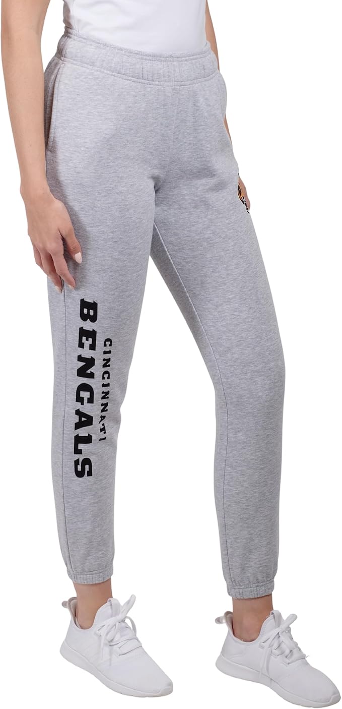 Ultra Game NFL Official Women's Super Soft Fleece Jogger Sweatpants, Cincinnati Bengals|Cincinnati Bengals