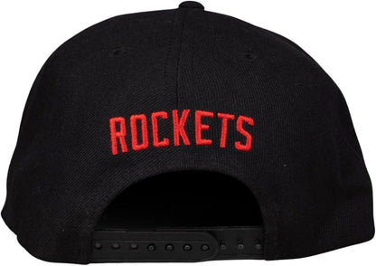 Ultra Game NBA Official Men’s Twill Snap Back Ultimate Baseball Cap Hat - Unisex, Houston Rockets, Black, 1SIZE|Houston Rockets