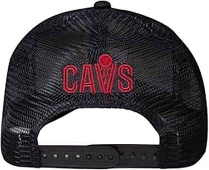 Ultra Game NBA Official Men’s Snap Back All Around The World Trucker Baseball Cap Hat - Unisex, Cleveland Cavaliers, Black Marl, 1SIZE|Cleveland Cavaliers